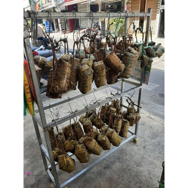 Q8.BÁNH TÉT TRÀ CUÔN, ĐẶC SẢN TRÀ VINH XANH,BA MÀU1ĐÒN