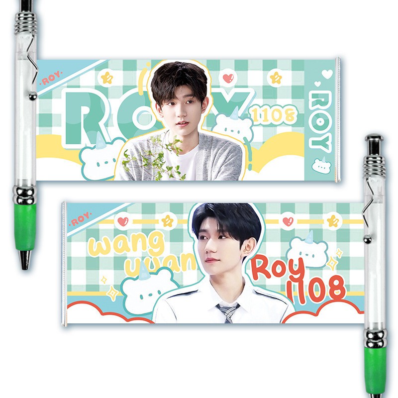 Bút bi Trần Vương Nguyên Tfboys bút bi kéo ra hình Vương Nguyên dành cho fan