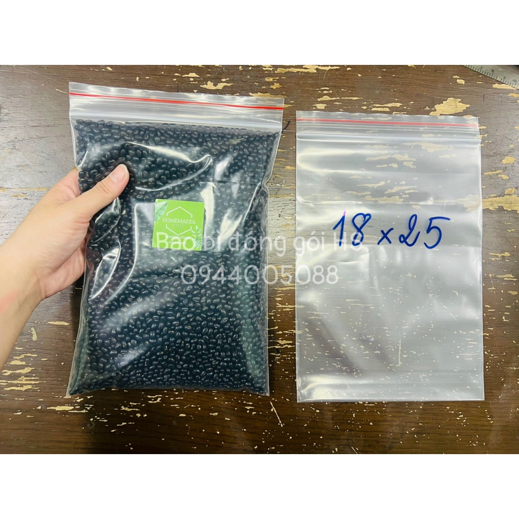 Bán lẻ 100G TÚI ZIP CHỈ ĐỎ SIZE LỚN , TÚI ZIPPER LOẠI DÀY HÀNG ĐẸP-BBĐG