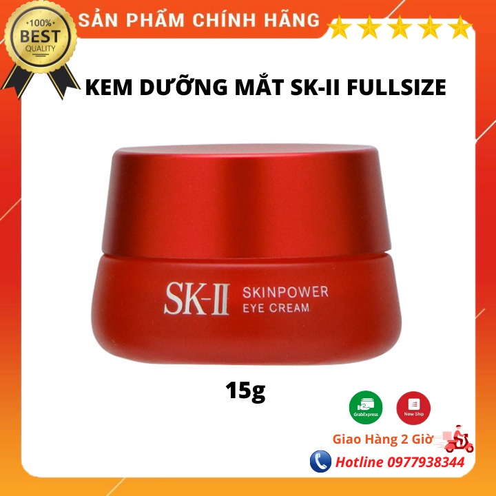 Kem mắt SK-II/ sk2/ skii SkinPower Eye Cream 15g, kem dưỡng mắt chống nhăn, quầng thâm, bọng mắt hàng chuẩn nội địa Nhật