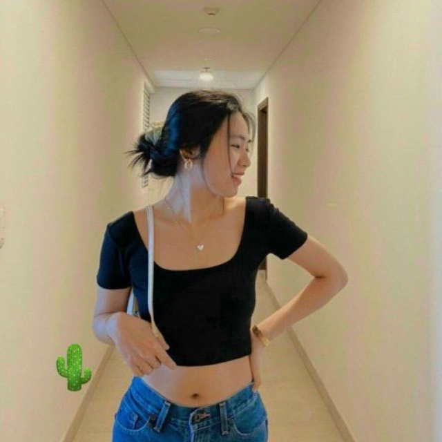 Áo cổ Vuông cột Nơ sau lưng PPC