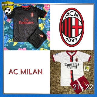 Quần Áo Bóng Đá MILAN - Màu Đen Thun lạnh 4 chiều, Logo thêu nổi 3D cao cấp BINGO SPORT