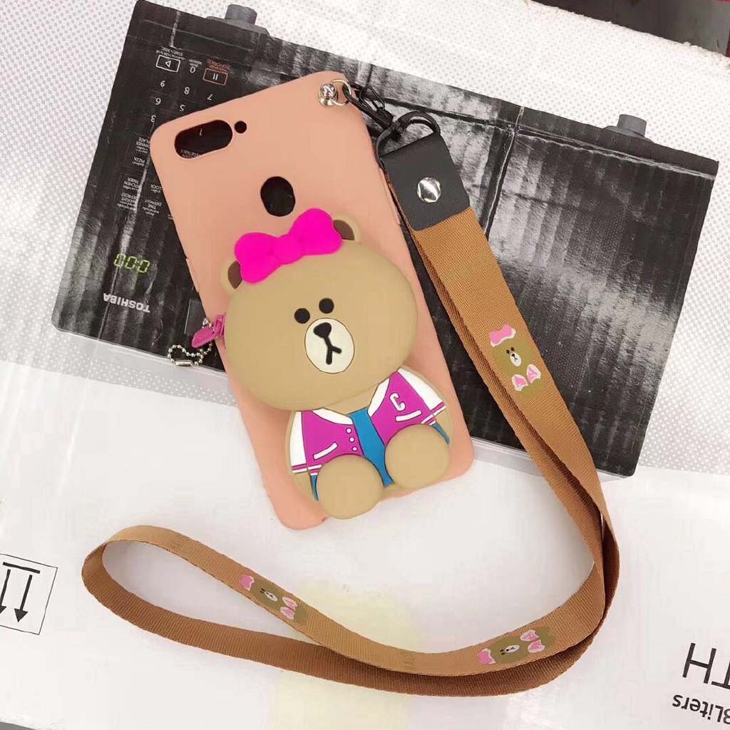 Ốp điện thoại TPU mềm trang trí ví 3D hình thú hoạt hình cho Xiaomi A1 A2 8lite 8 9 8PRO 9SE Mix2 Mix2s Max3 Note3 redmi note8