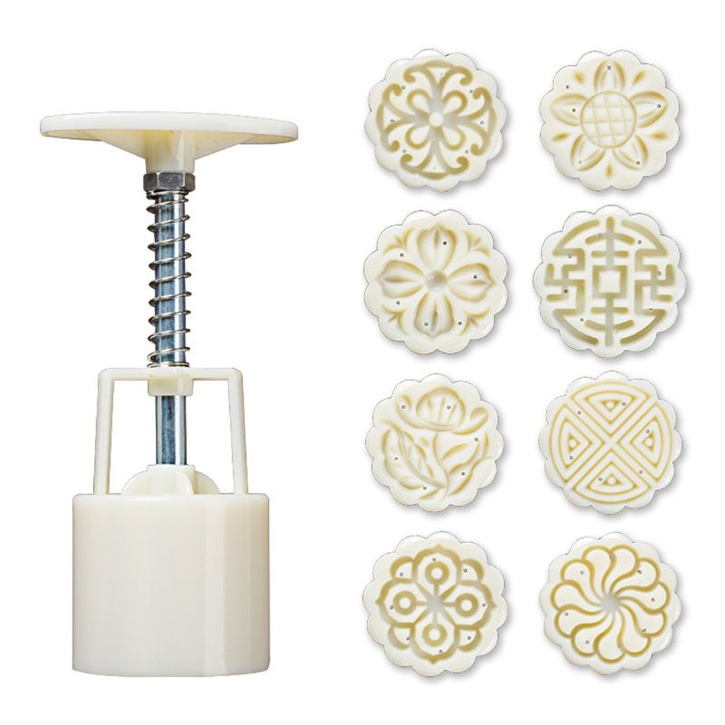 Set 8 Khuôn Nhấn Tay Làm Bánh Trung Thu 25g DIY