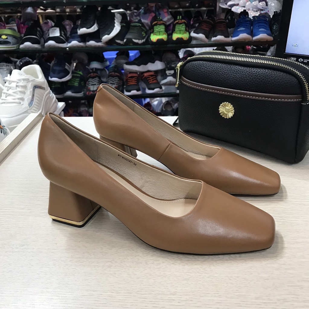 Giầy Cao Gót Nữ Da Thật Gót Trụ Cao 5cm VNXK