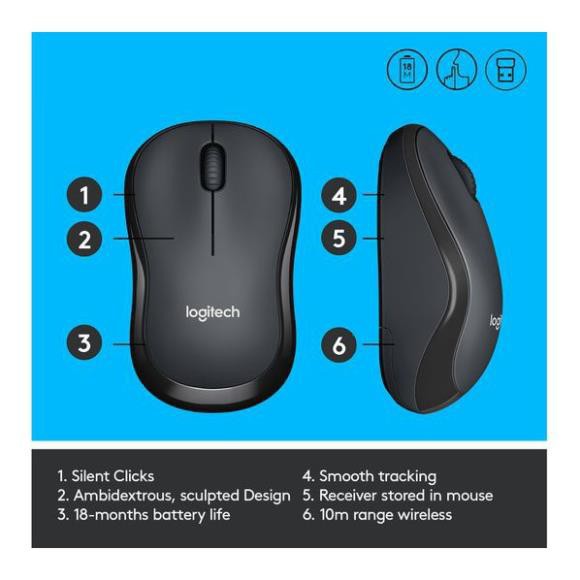 Chuột không dây Logitech M220 Silent Plus