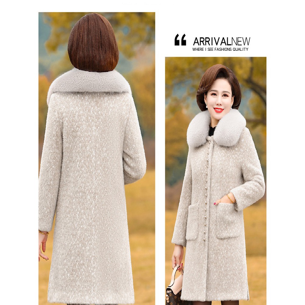 Áo khoác trung niên lông chồn cao cấp cho mẹ | BigBuy360 - bigbuy360.vn