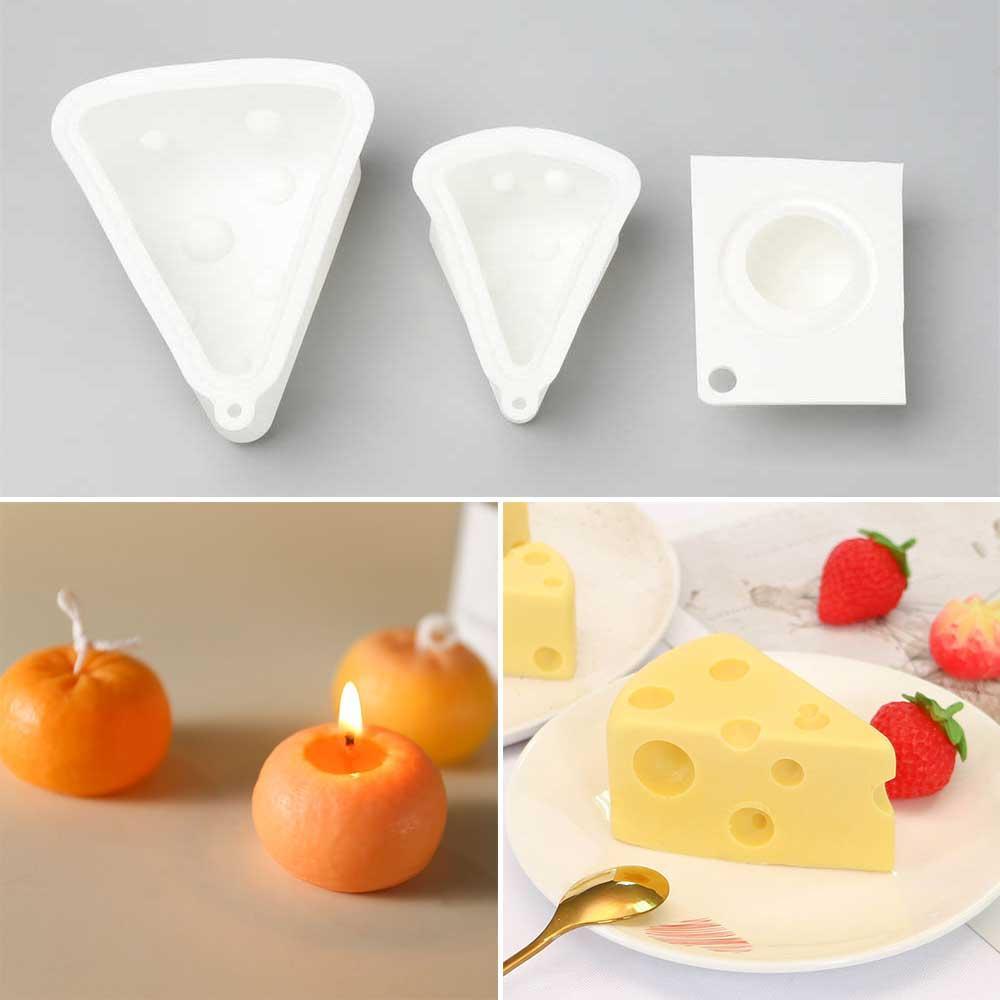 CHOOKEY Khuôn Làm Nến / Xà Phòng Hình Miếng Phô Mai 3D Bằng Silicone
