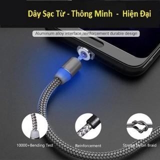 Dây cáp sạc nam châm xoay 360 độ đầu Type C.