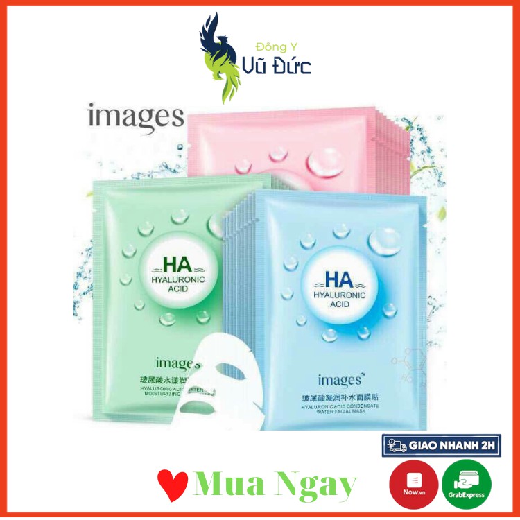 Mặt nạ giấy dưỡng trắng da mụn cấp ẩm thải độc HA Images DASATA