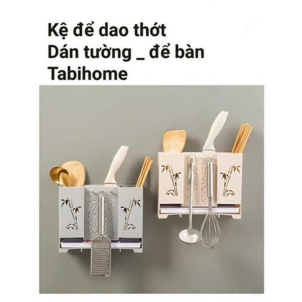Kệ gác dao cắm đũa dán tường - để bàn đa năng gọn nhẹ