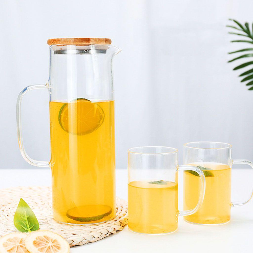 Ấm Đun Nước Bằng Thủy Tinh Trong Suốt Có Tay Cầm Và Nắp Đậy Đa Năng