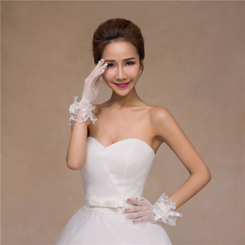 Găng Tay Ren Hoa Mỏng Phong Cách Retro Hàn Quốc Cho Nữ