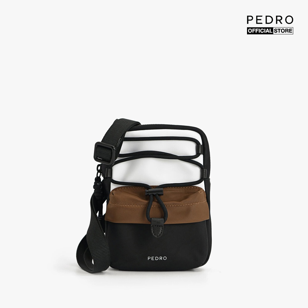 PEDRO - Túi đeo chéo nam chữ nhật phối dây rút Mini Nylon PM2-25210193-24