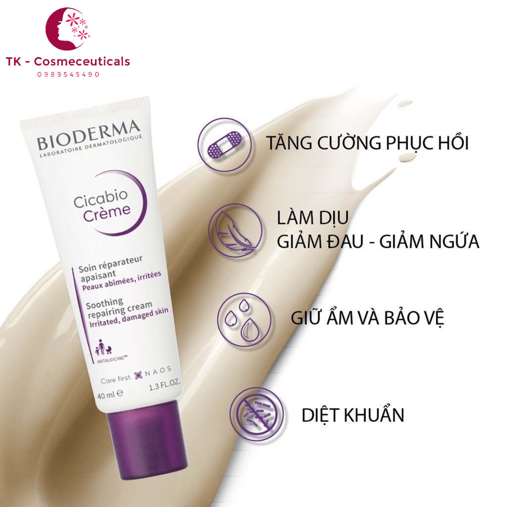 Kem Dưỡng Phục Hồi Da Kích Ứng Bioderma Cicabio Crème Soothing Repairing Cream - 40ml