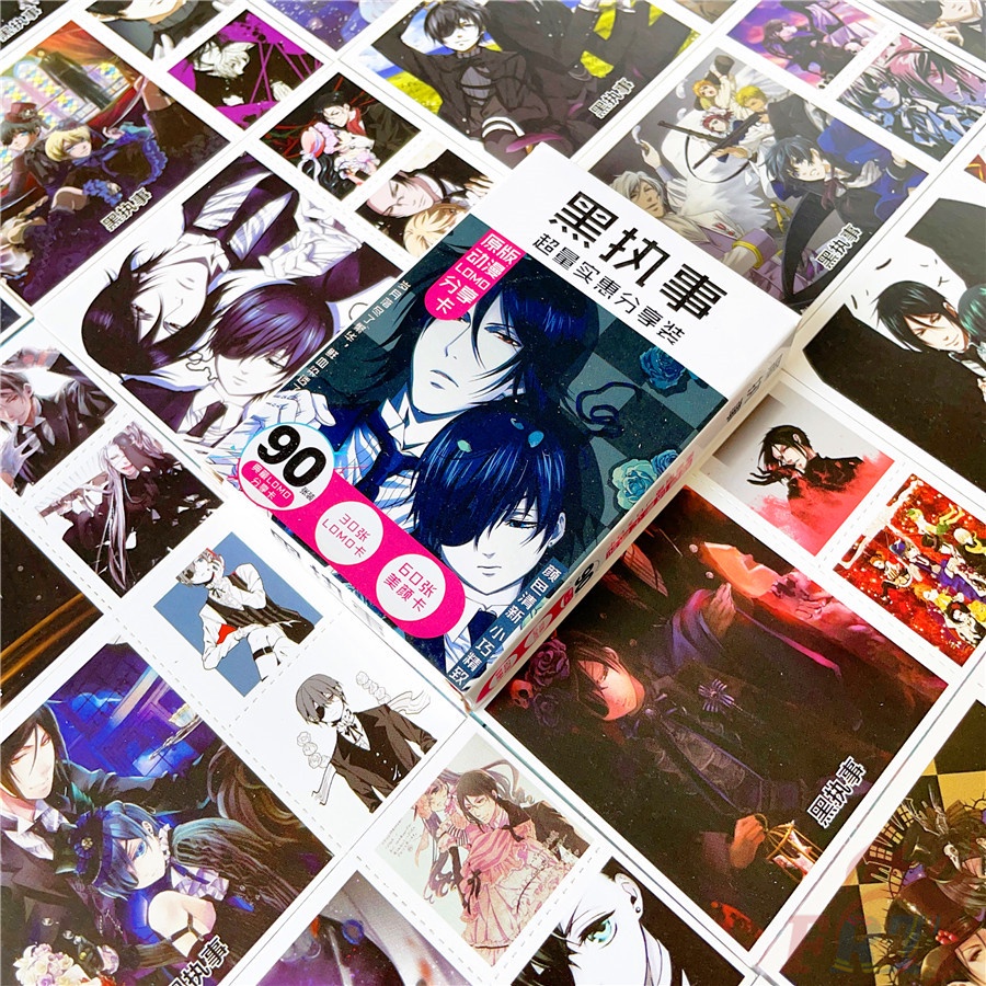 ❤ Set 90 Tấm Ảnh Lomo Hình Nhân Vật Anime Black Butler Mini ❤ Set 30 Tấm Bưu Thiếp Mini 6.2×6.2cm + 60 Tấm Lomo 3×3.1cm
