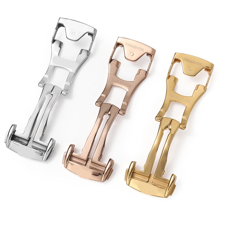 16mm 18mm 20mm Stainless Steel Buckle For Leather/Rubber Smart Watches Metal Watch Clasp Compatible for Omega