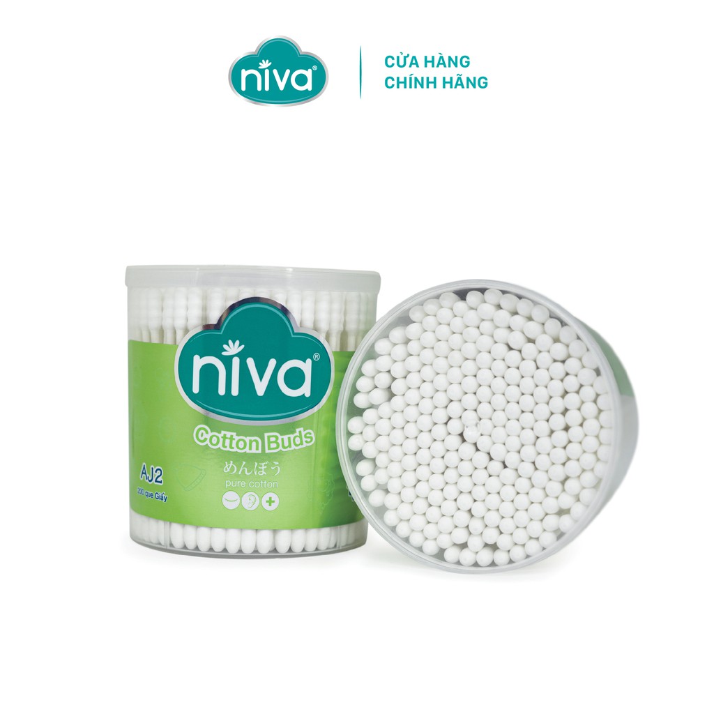 Tăm Bông NIVA Dành Cho Người Lớn Hũ 200 Que Giấy Aj2