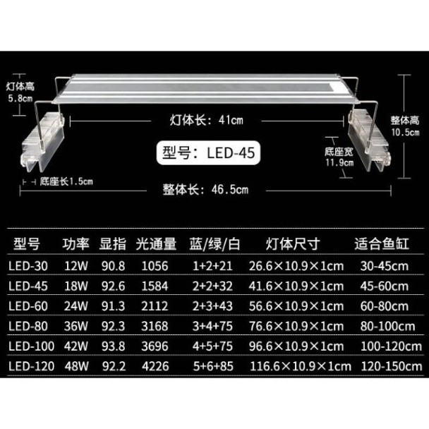 ĐÈN LED AQUABLUE 30cm-45cm-60cm-80cm-120 - NH712