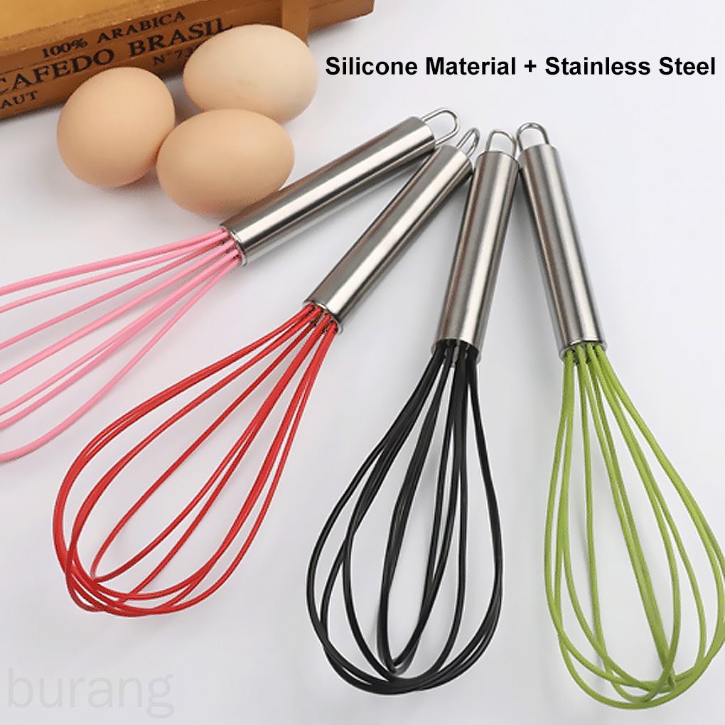 Dụng Cụ Đánh Trứng Bằng Thép Không Gỉ Và Silicone Tiện Dụng