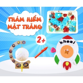 Bộ Đồ Chơi Khoa Học STEM "Thám Hiểm Mặt Trăng" - Cho Bé Trai Bé Gái 2 đến 4 Tuổi - Sáng Tạo Tự Lắp Ráp DIY - Hộp Tò Mò