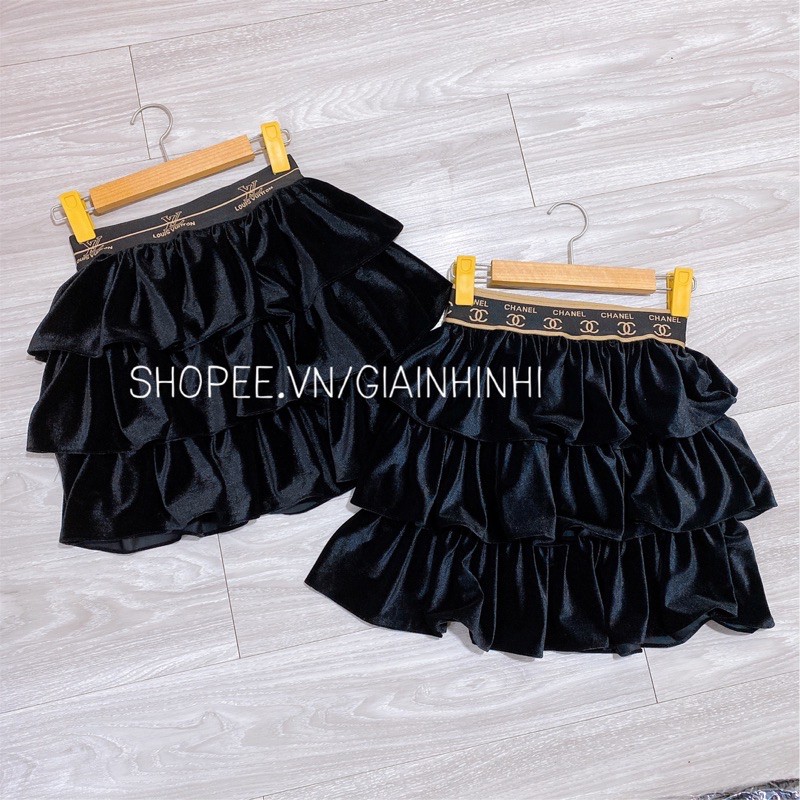 Chân váy ngắn xoè 3 tầng nhung cạp chữ CV1333 - NhiNhi Shop | BigBuy360 - bigbuy360.vn
