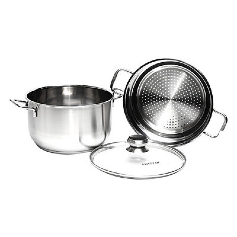 Bộ nồi xửng hấp inox Fivestar 3 đáy nắp kính size 30cm