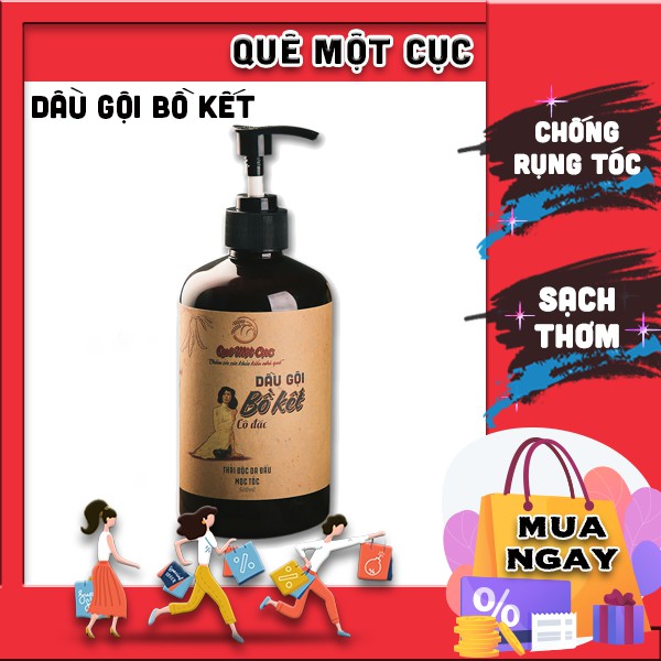 Dầu gội bồ kết 🤦🏻‍♀️ Dầu gội thảo dược cao thiên nhiên QUÊ MỘT CỤC sạch gàu, ngứa, chống rụng tóc 500ml (handmade)