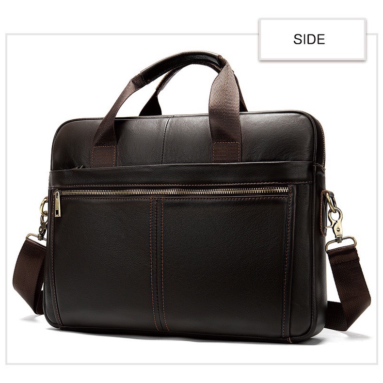 Túi xách cặp da đựng laptop da bò T37 37x28x7cm bảo hành da 12 tháng (Nâu) | BigBuy360 - bigbuy360.vn