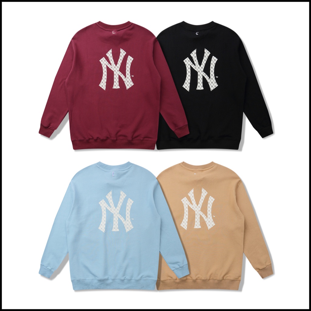 Áo sweater MLB Yankees cổ tròn in logo NY thời trang 2021