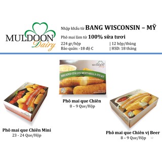 Phô mai que tẩm bột Mozzarella Muldoon 224g