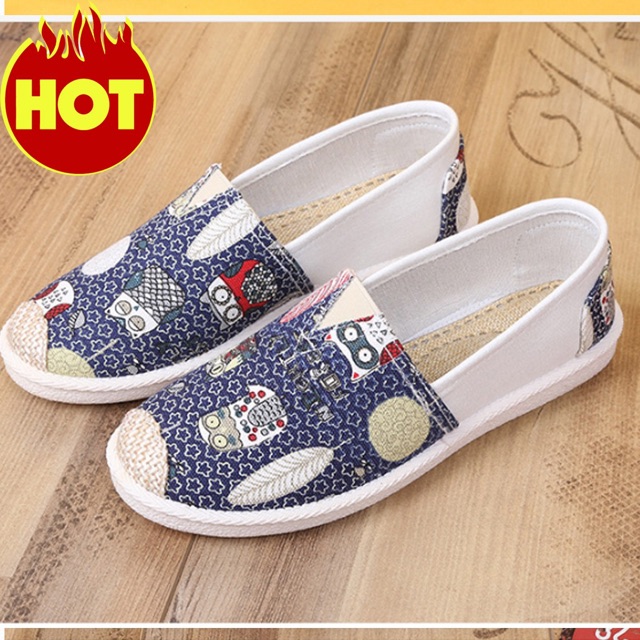 Giầy slip on hình cú dễ thương