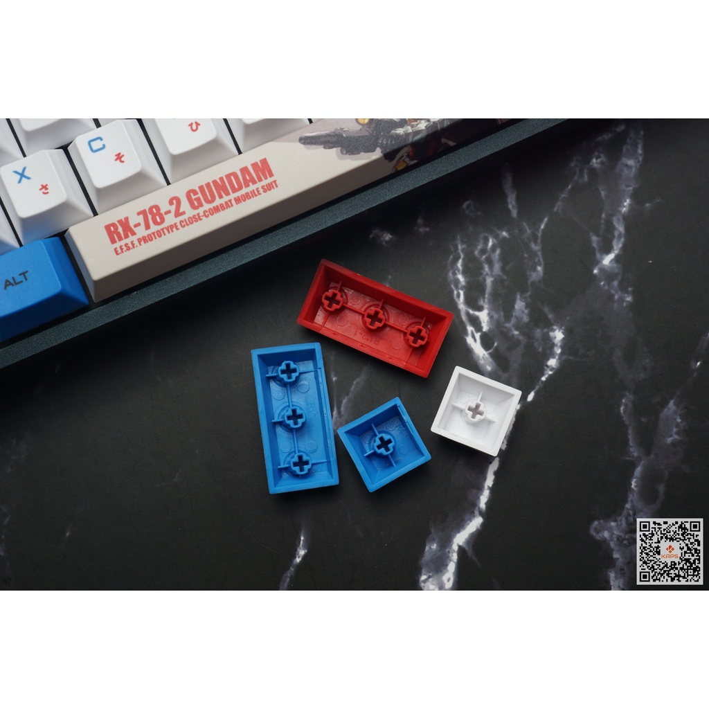 Keycap Gundam PBT profile Cherry in dyesub 127 nút cho bàn phím cơ lay