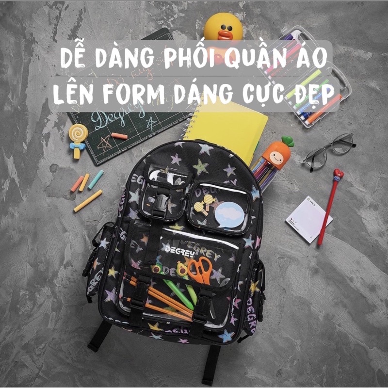 Balo Degrey Ngôi Sao Backpack 2810 Clothes Shop Balo Đi Học Ngôi Sao Ulzzang Unisex