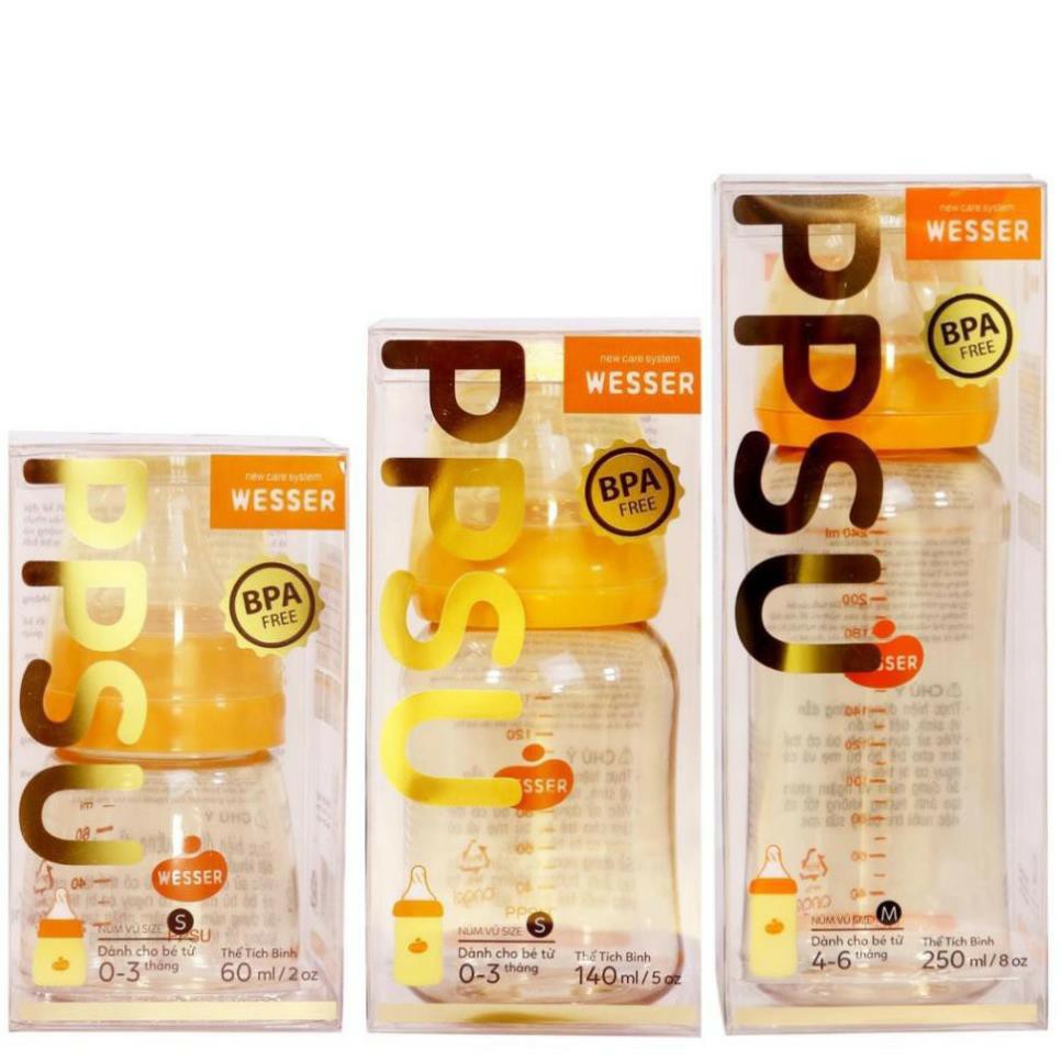 Bình Sữa Wesser cổ hẹp PPSU 60ml