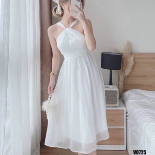 Đầm cổ yếm voan sang chảnh cực tôn dáng thanh lịch sang chảnh