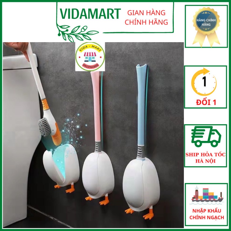 Chổi Cọ Nhà Vệ Sinh Gắn Tường Hình Vịt Chất Liệu Sillicon Siêu Mềm, Cọ Rửa Bồn Cầu Toilet Đa Năng (SP002724)