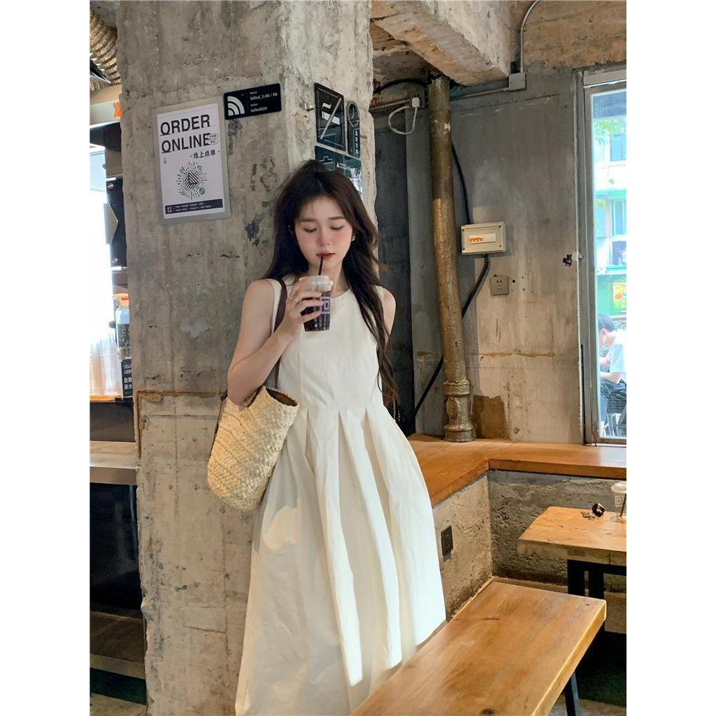 Đầm Tank Top Không Tay Màu Trắng 63308