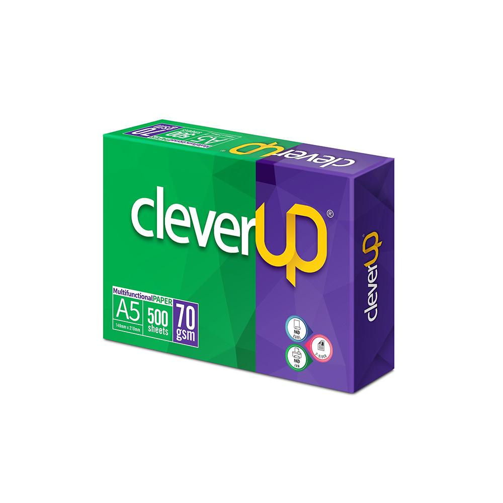 Giấy A4 Clever up Định lượng (65gsm/70gsm)  loại giấy trắng đẹp, độ sắc nét cao, in 2 mặt không bị kẹt giấy,