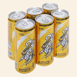 Lốc 6 lon nước tăng lực sting vàng lon 330ml / sting gold lon 330ml / sting công thức chứa nhân sâm lon 330ml