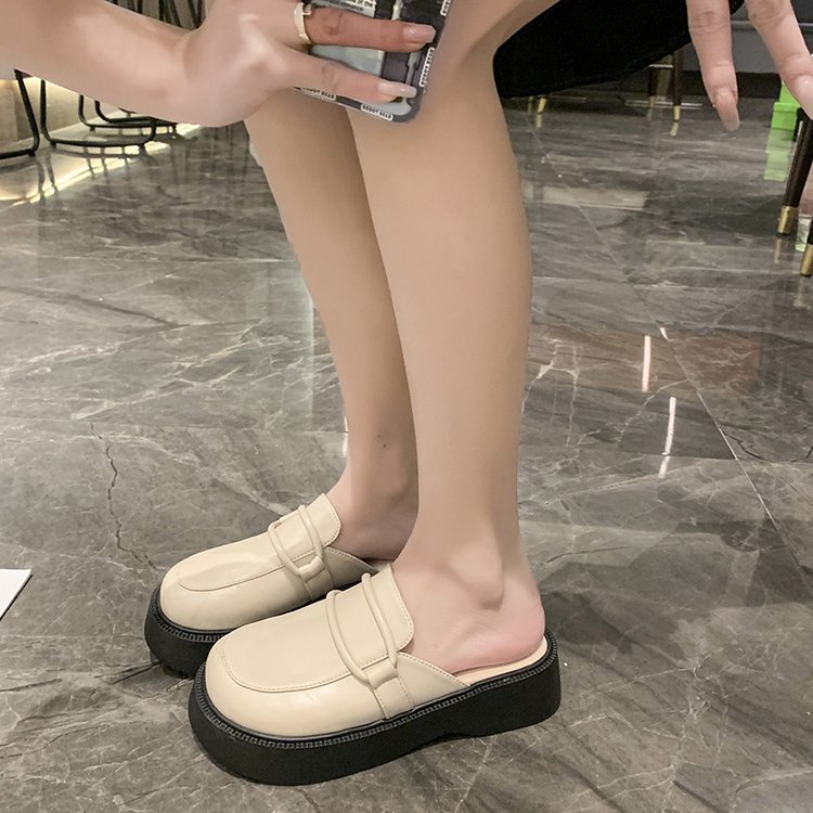 Giày Muller Mũi Vuông Phong Cách Retro Nhật Bản Hợp Thời Trang