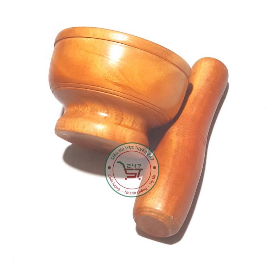 Bộ chày cối gỗ số 17 giã tỏi ớt các loại gia vị nhanh chóng tiện lợi