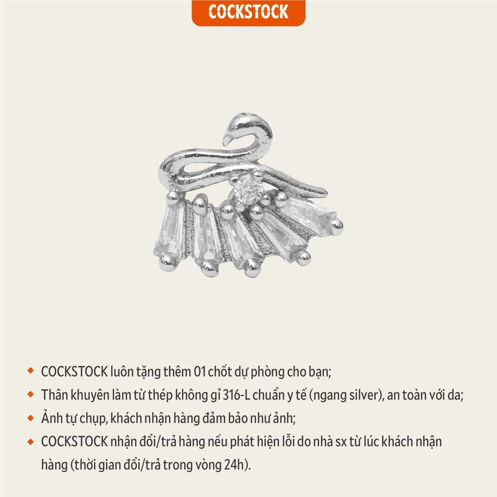 Khuyên tai đá thiên nga Swan1 CockStock