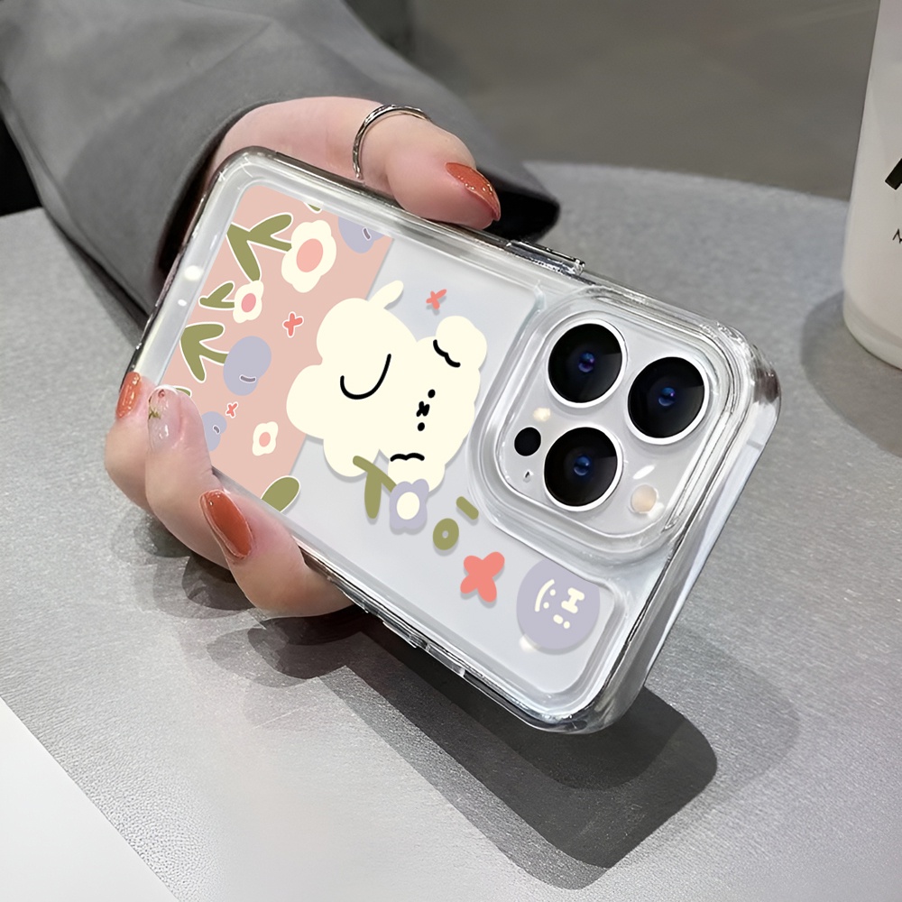 Ốp Điện Thoại Tpu Trong Suốt In Hình Chó Và Hoa Cho iphone 14 Plus 11 13promax 12 7Plus X XS Max 7 8 SE 2020