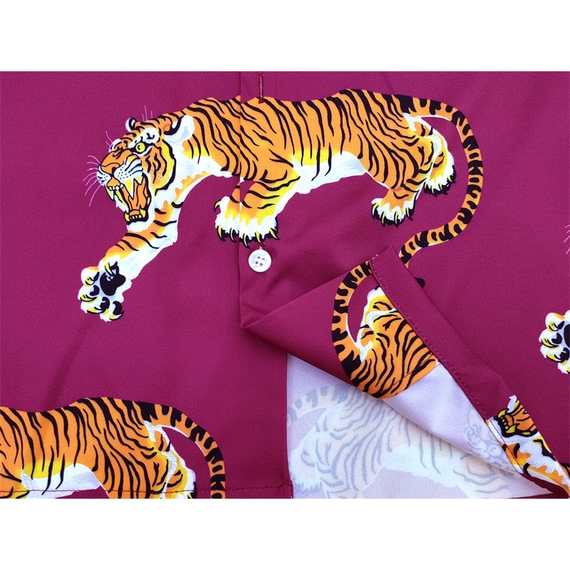 Áo Sơ Mi WACKO MARIA Tay Dài In Hình Hổ Plus Size Cho Nam Và Nữ