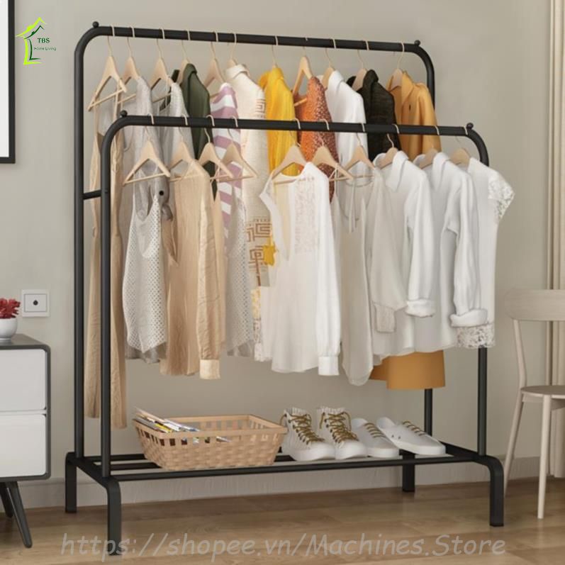 [ XU HƯỚNG ] Giá Treo Quần Áo 2 Khung Chất Liệu Thép Sơn Tĩnh Điện Cao Cấp