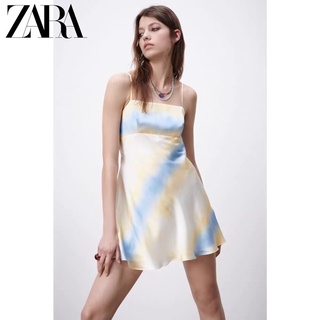 (Sẵn) Váy 2 dây lụa loang Zarraa dư sịn