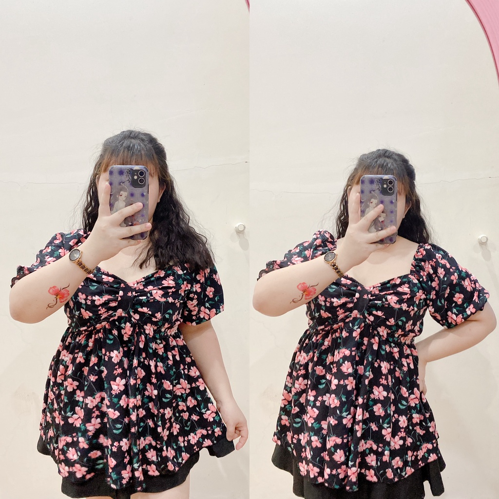 🌼Áo Babydoll nơ ngực dáng dài 50-80kg