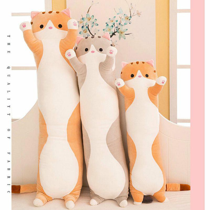 Gối ôm dài hình mèo con nhồi bông dễ thương 50/70/90/110/130cm