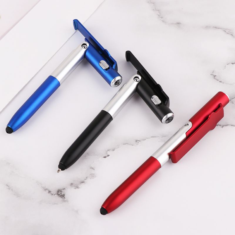 Bút Bi Đa Năng 4 Trong 1 Có Giá Đỡ Đèn LED